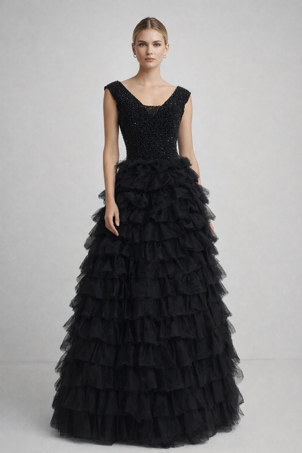 Midnight in Paris Gown - Black, Pink and Blue