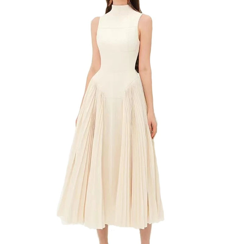 High Neck ivory dress