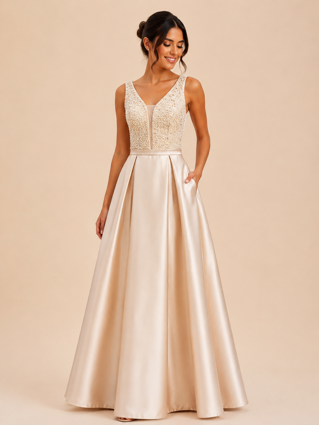 Pearl Detail Gown