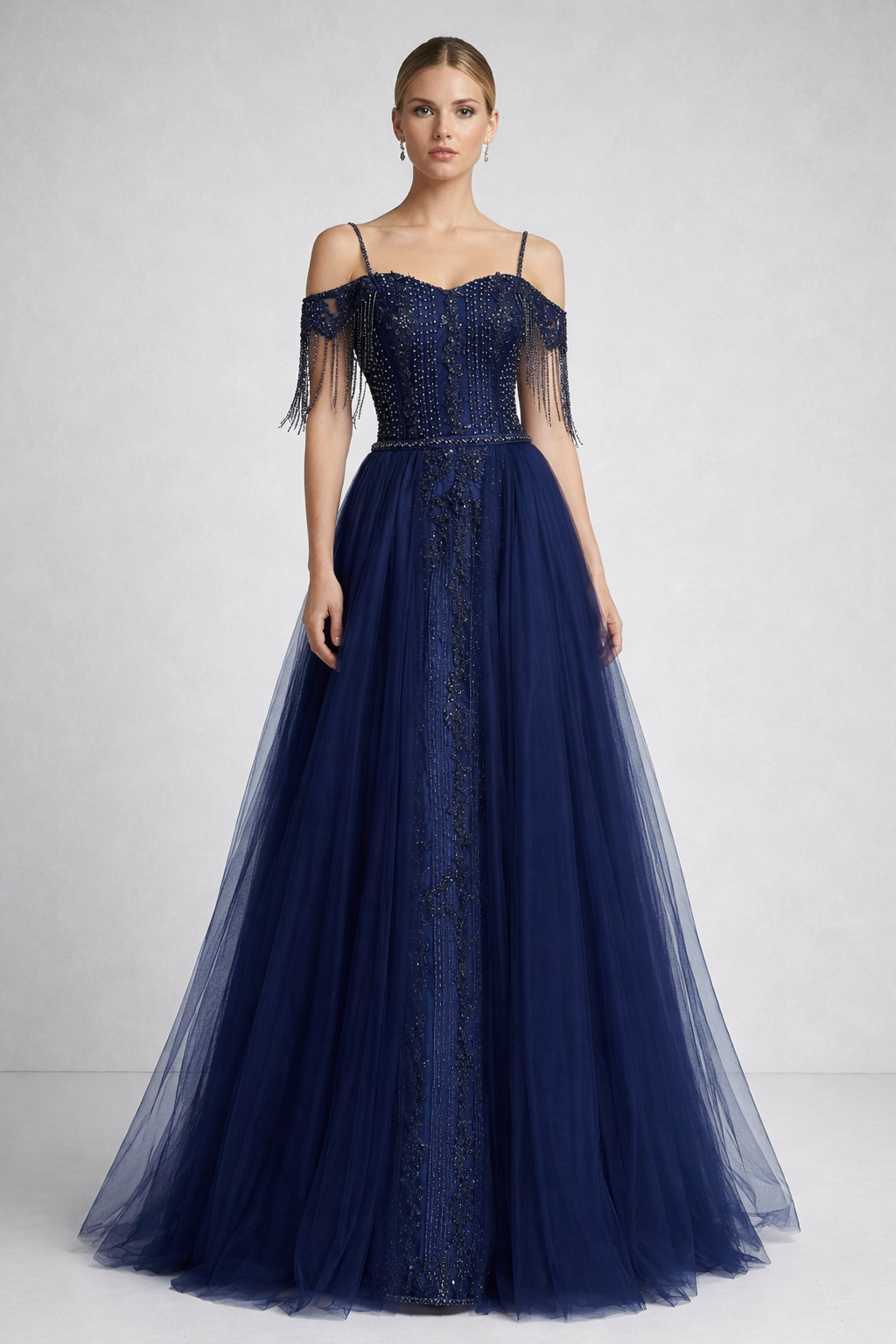 Elegant Navy Blue Gown