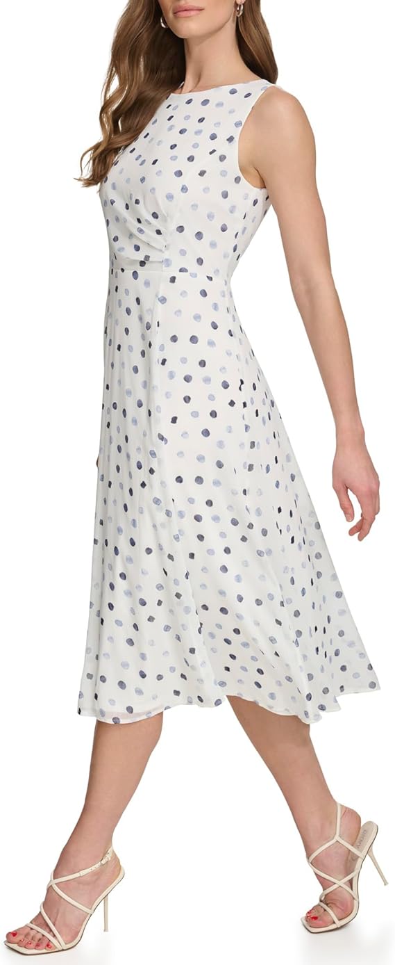DKNY Women's Sleeveless Side Drape Midi