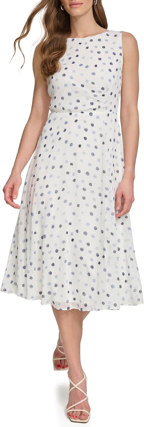 DKNY Women's Sleeveless Side Drape Midi