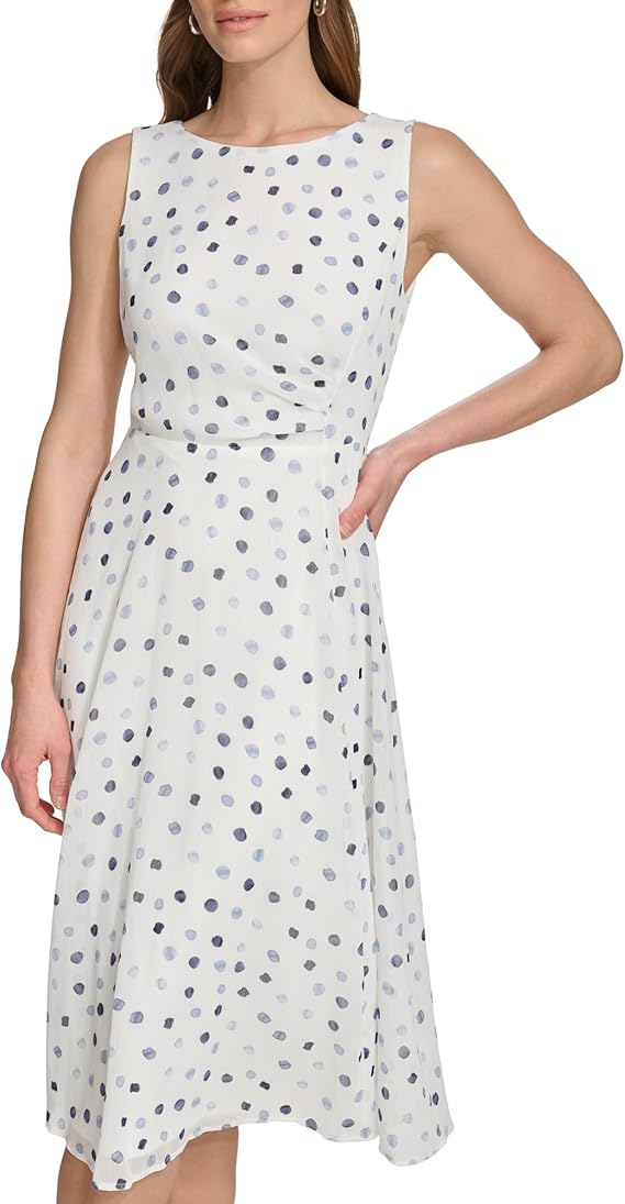 DKNY Women's Sleeveless Side Drape Midi