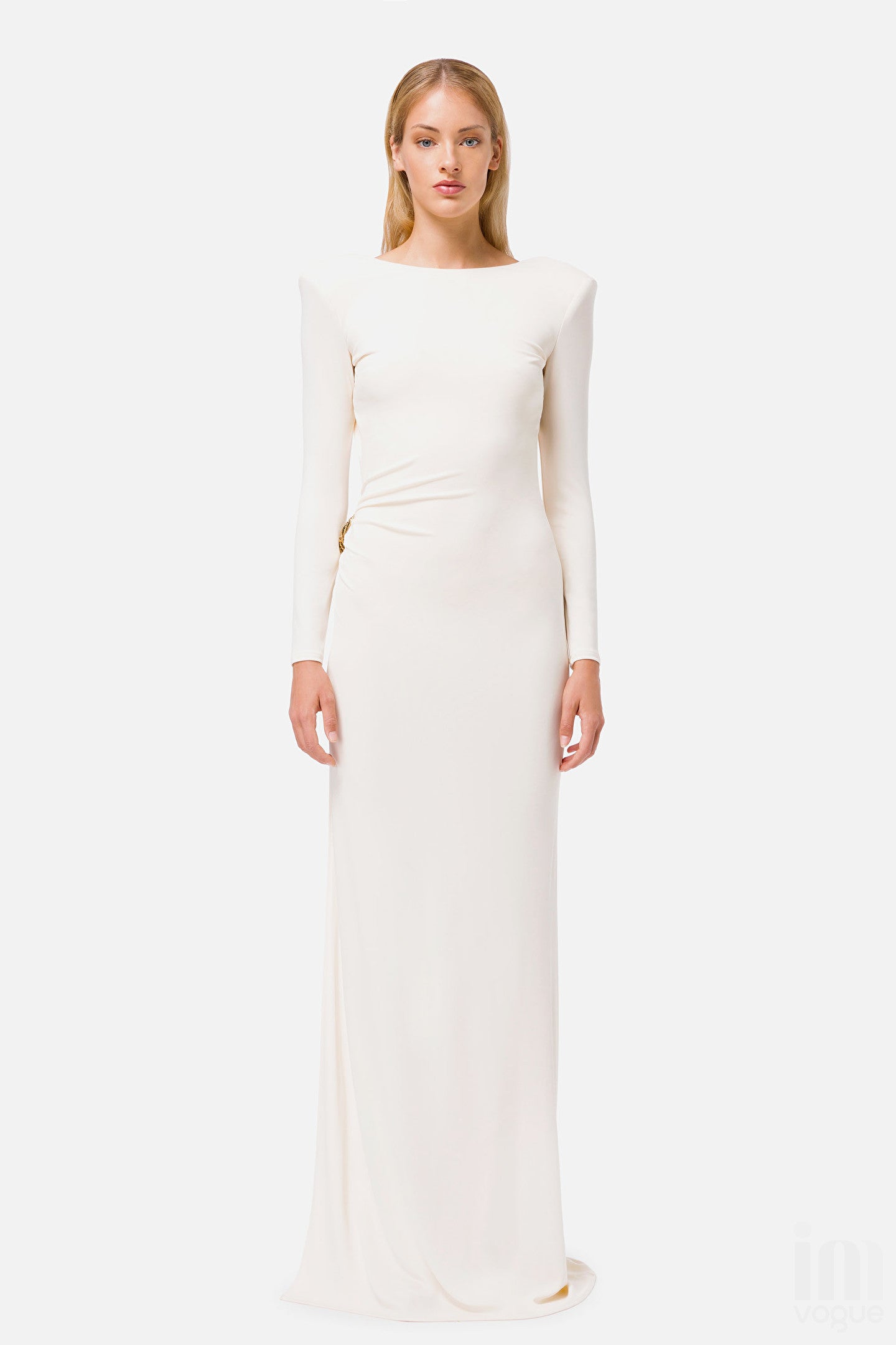 High Slit White Gown