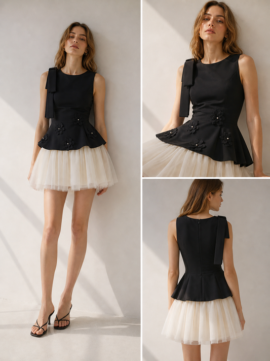 Black- Cream dress