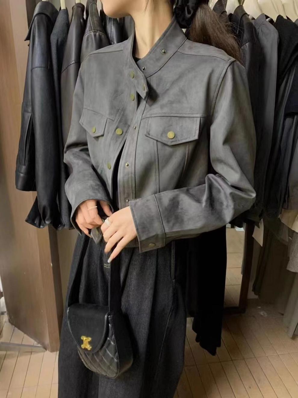 Faux Suede  Jacket  1-1124-1