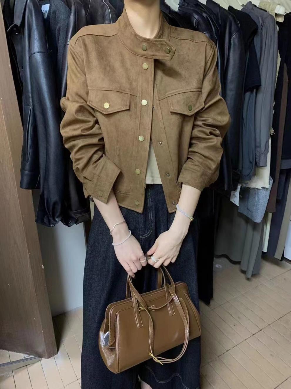 Faux Suede  Jacket  1-1124-1