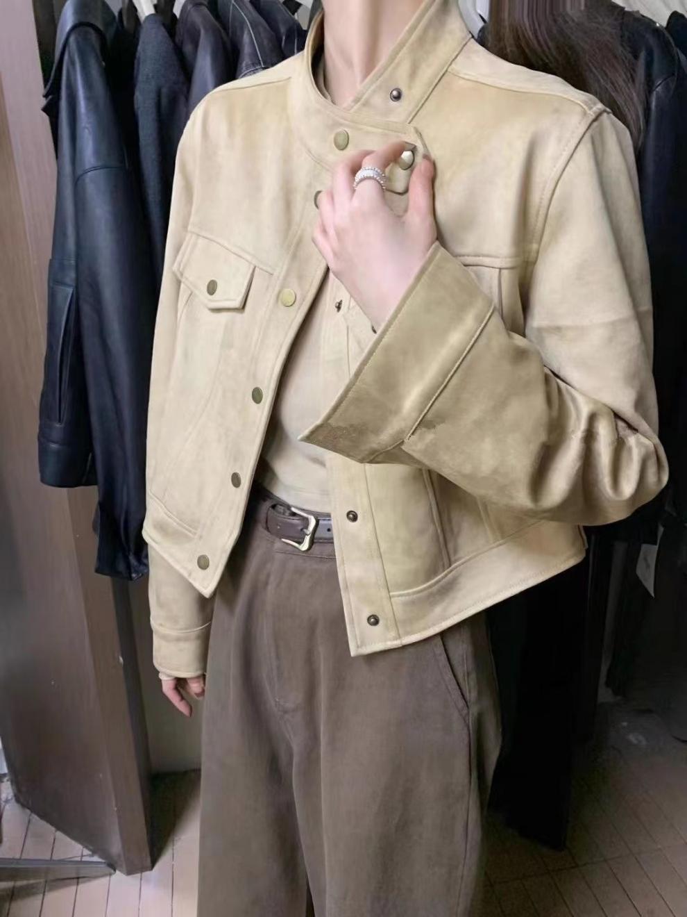 Faux Suede  Jacket  1-1124-1