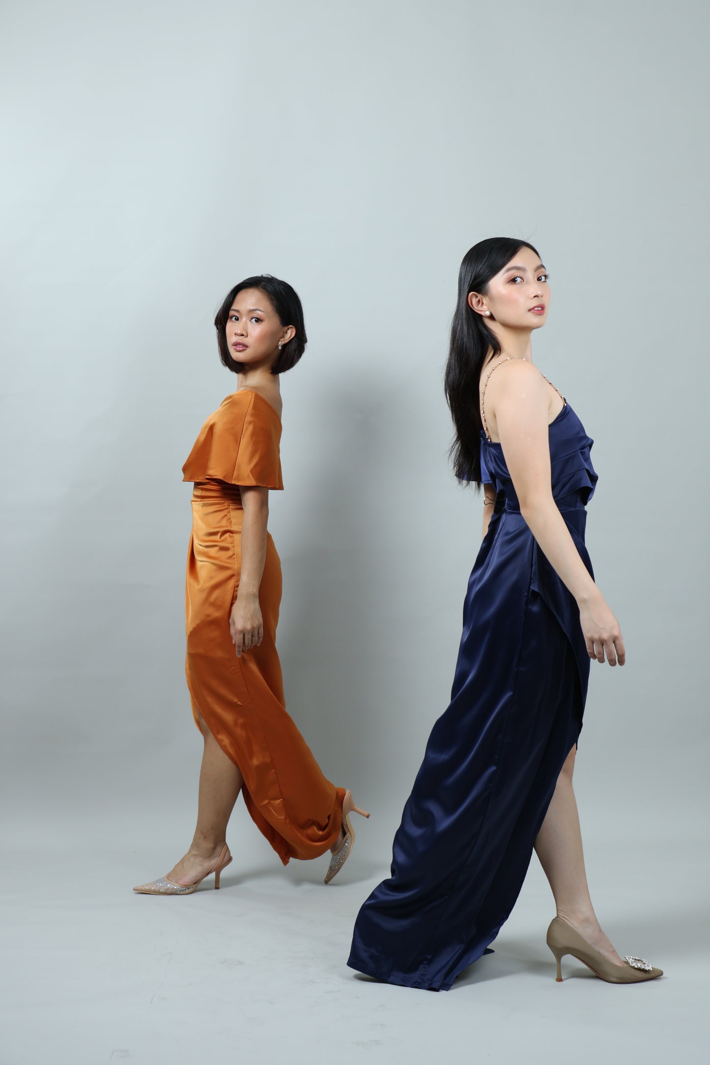 Silk Gown - Navy Blue, Maroon, rust