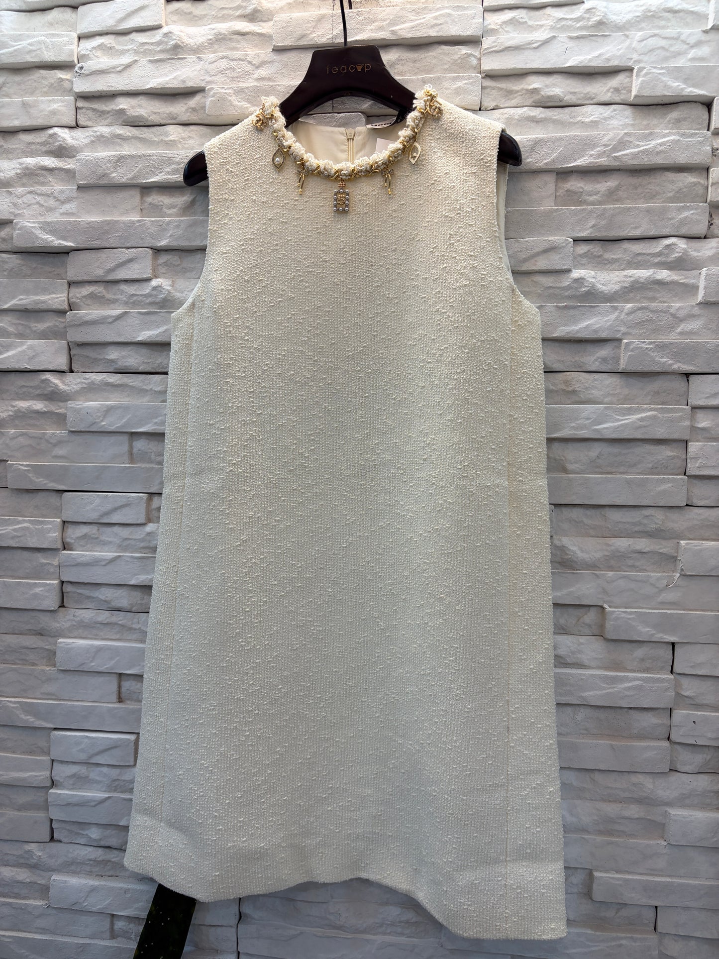 Tweed Cream Dress
