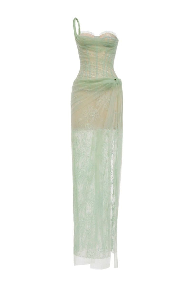 Light Green Tube Long Dress