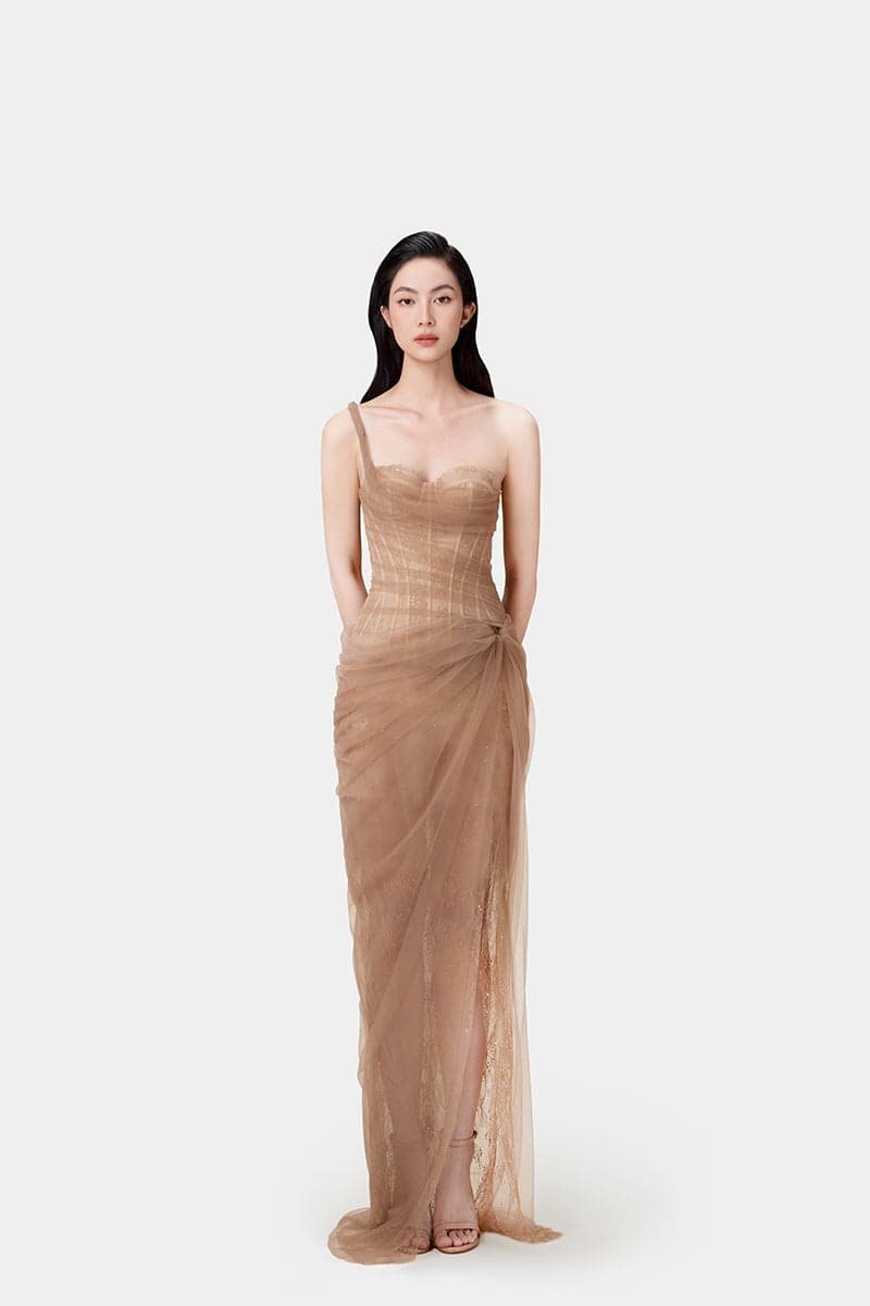 Coffee Tube Long Dress