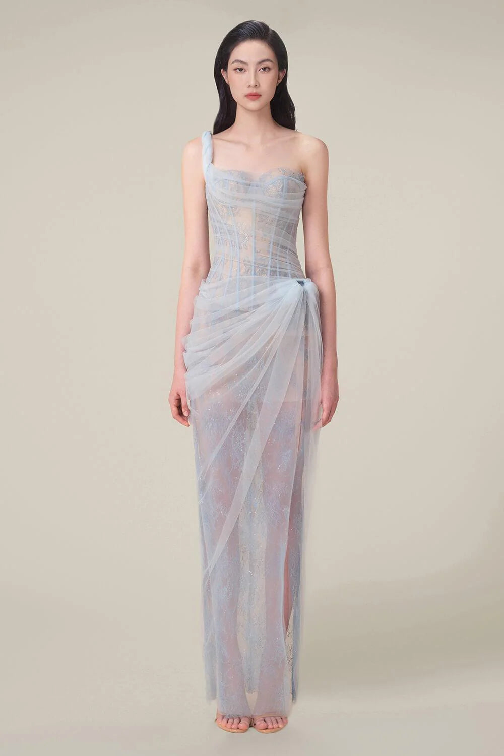 Light Blue Tube Long Dress