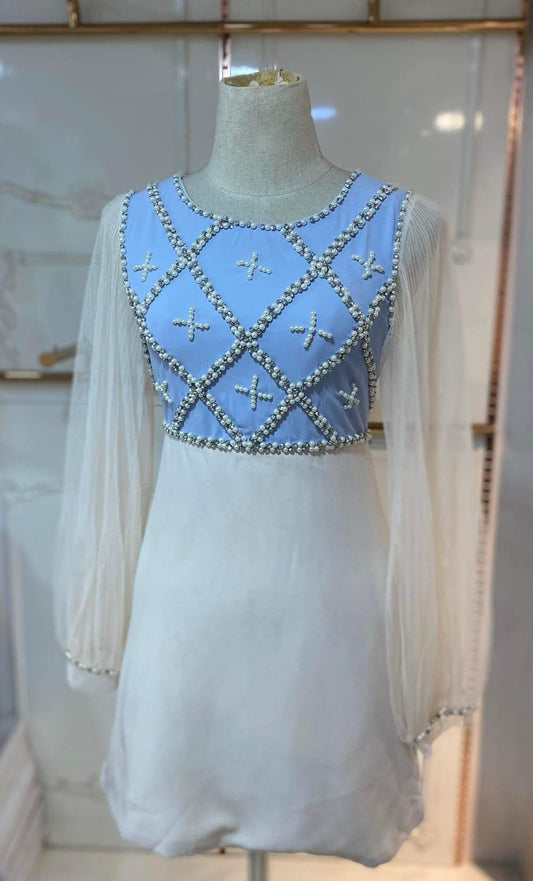 Blue Dress with Sleeves