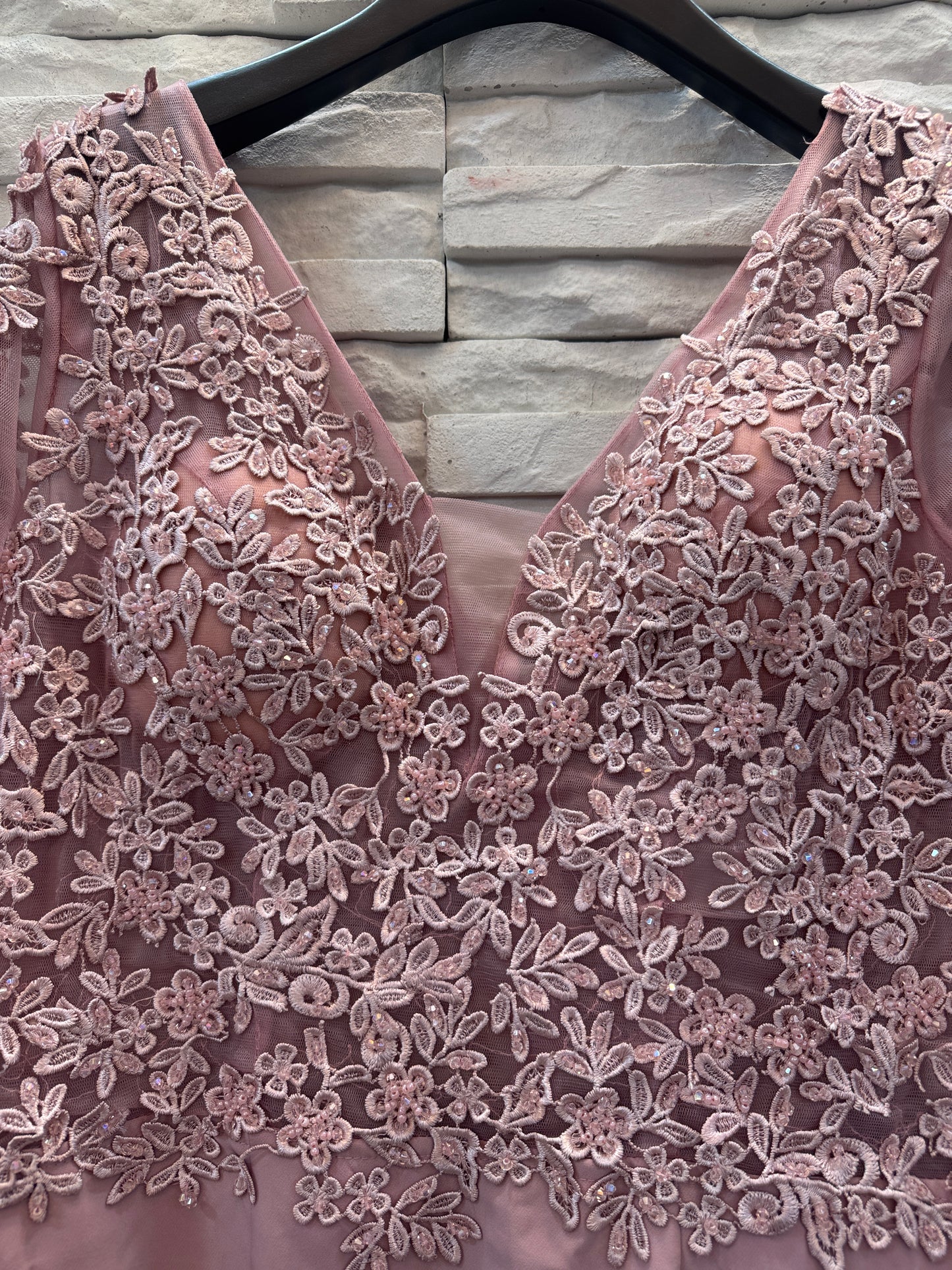 Lace Longsleeves Gown Pink Black White Cream