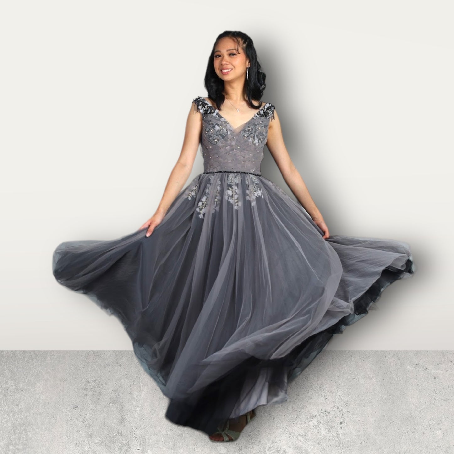 Black/ Gray Ball Gown