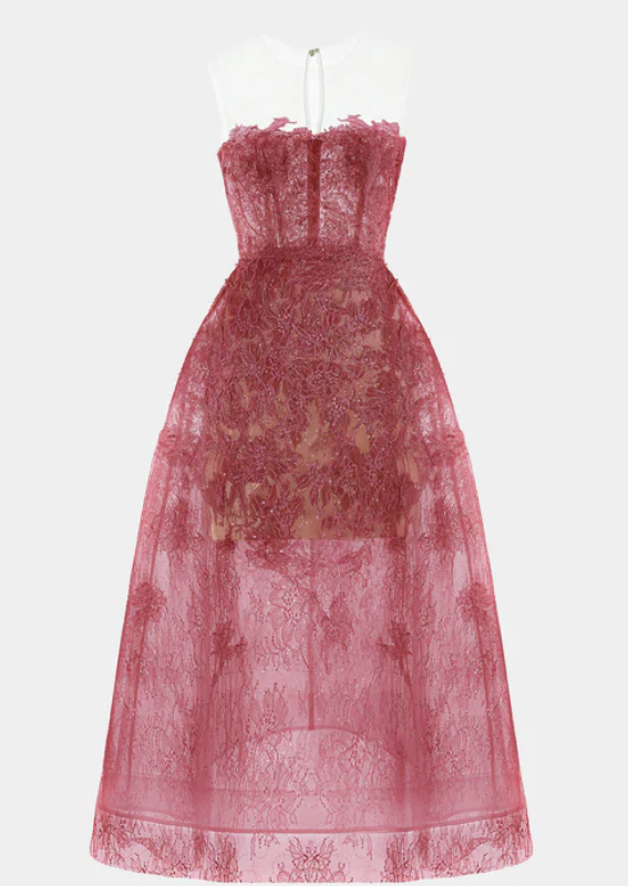 Lace Dress Rose Pink