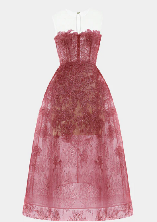 Lace Dress Rose Pink